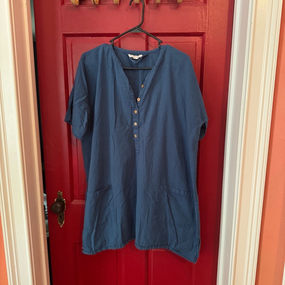 Emerson Fry India Collection Short Sleeve dress with Button Detail
